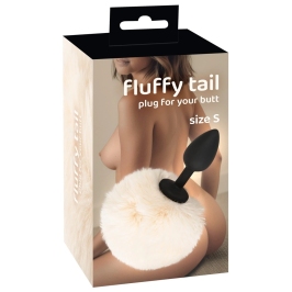 You2Toys Fluffy Tail Silicone Plug S White - Soft Faux Fur, Compact Size