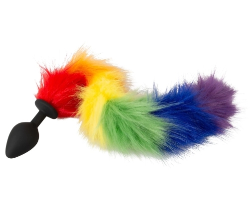 You2Toys Rainbow Fluffy Tail Silicone Plug - 42 cm Multicolor