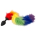 You2Toys Rainbow Fluffy Tail Silicone Plug - 42 cm Multicolor