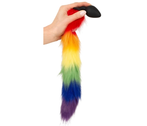 You2Toys Rainbow Fluffy Tail Silicone Plug - 42 cm Multicolor