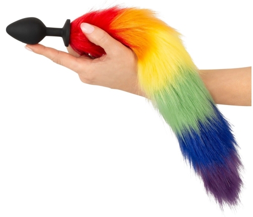 You2Toys Rainbow Fluffy Tail Silicone Plug - 42 cm Multicolor