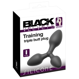 Black Velvets Training System Triple Silicone Plug Set S-M-L Black