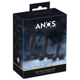 ANOS Silicone Training Set - 3-Piece Anal Trainer with Curved Tips ANOS Silicone Training Set - 3-Piece Anal Trainer with Curved Tips