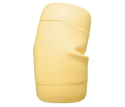 TENGA Puffy Intimate Device Custard Yellow Soft Silicone, 16.5 cm
