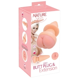 Nature Skin 2-in-1 Plug & Extension - Flexible Anatomical System, 19.5cm Nature Skin 2-in-1 Plug & Extension - Flexible Anatomical System, 19.5cm
