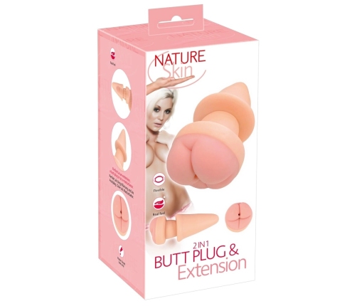 Nature Skin 2-in-1 Plug & Extension - Flexible Anatomical System, 19.5cm