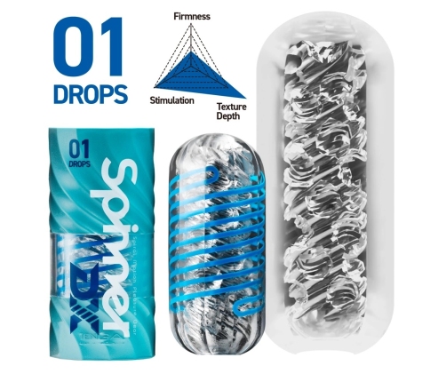 Tenga Spinner Deluxe 01 Drops - innowacyjna maszyna intymna, spiralna struktura