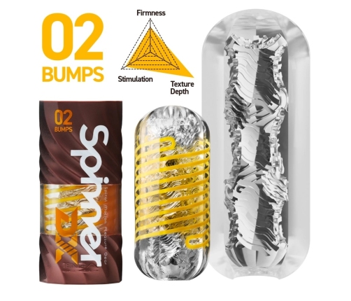 Tenga Spinner Deluxe 02 Bumps - Rotating Stimulation System, 14 cm