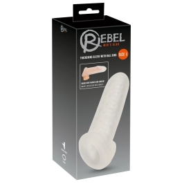 Rebel Thickening Intimate Sleeve L Transparent 16.5 cm Flexible TPE