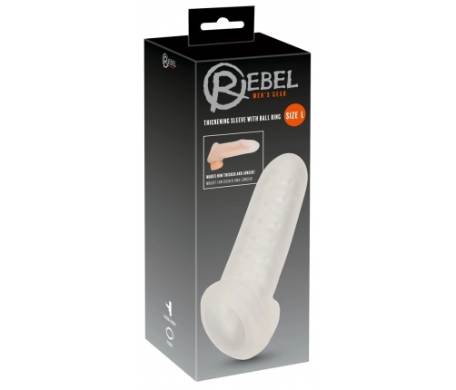 Rebel Thickening Intimate Sleeve L Transparent 16.5 cm Flexible TPE