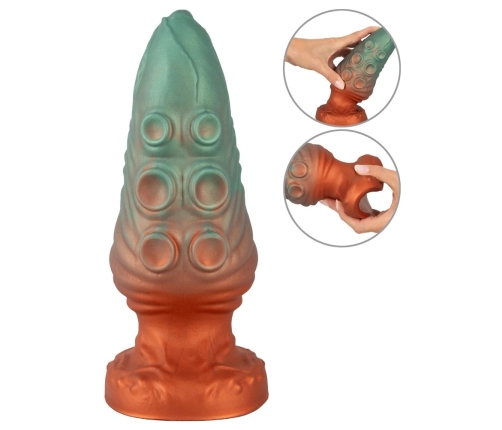 Beasty Cocks Atlantis Silicone Plug with Suction Cup 21cm Metallic