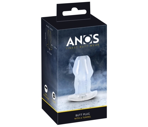 ANOS Tunnel Transparent Intimate Plug 10.2 cm TPE Hollow Design