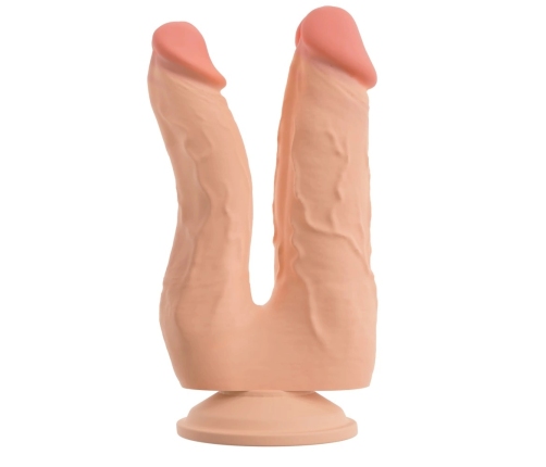Nature Skin Bendable Double Penetrator Movable Skin TPE 20/19cm