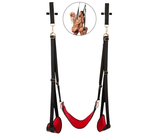 Bad Kitty Door Swing BK-11 - Adjustable Luxury Door System, Black/Red