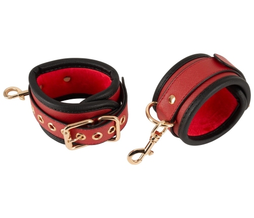 Bad Kitty Neck/Thigh Restraint Set Black-Red, Adjustable, PU Leather