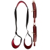 Bad Kitty Neck/Thigh Restraint Set Black-Red, Adjustable, PU Leather
