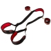 Bad Kitty Neck/Thigh Restraint Set Black-Red, Adjustable, PU Leather