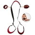 Bad Kitty Neck/Thigh Restraint Set Black-Red, Adjustable, PU Leather
