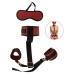 Bad Kitty Neck to Wrist Bondage Set Black/Red Adjustable with Blindfold