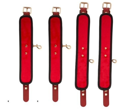 Bad Kitty Bed/Door-Restraint Set Red/Black Adjustable 5-Piece
