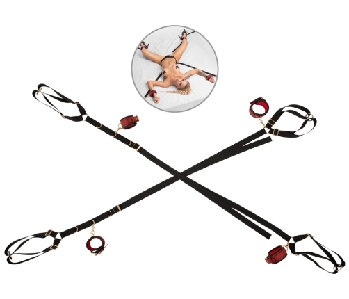 Bad Kitty Bed/Door-Restraint Set Red/Black Adjustable 5-Piece