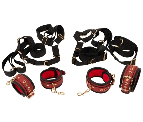 Bad Kitty Bed/Door-Restraint Set Red/Black Adjustable 5-Piece