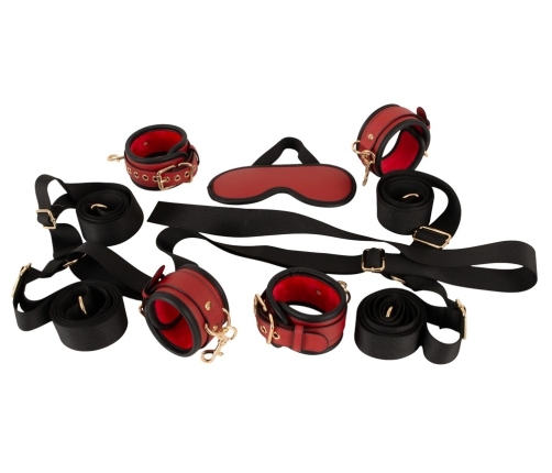 Bad Kitty Under the Bed Restraint Kit Black/Red Adjustable 6-Piece Set