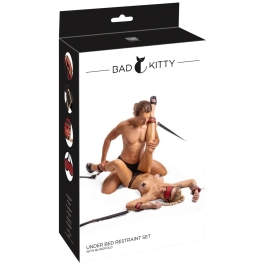 Bad Kitty Under the Bed Restraint Kit Black/Red Adjustable 6-Piece Set