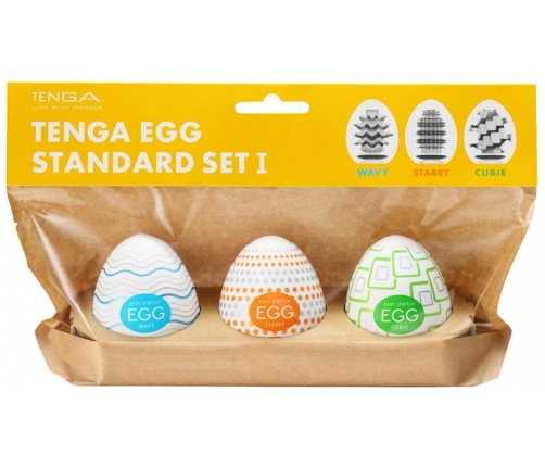 Tenga Egg Standard Set 1 - Compact Flexible Intimate Device 3-Pack