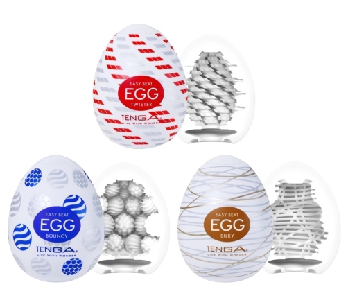 Tenga Egg Standard Set x3 - Compact Disposable Intimate Sleeves Variety