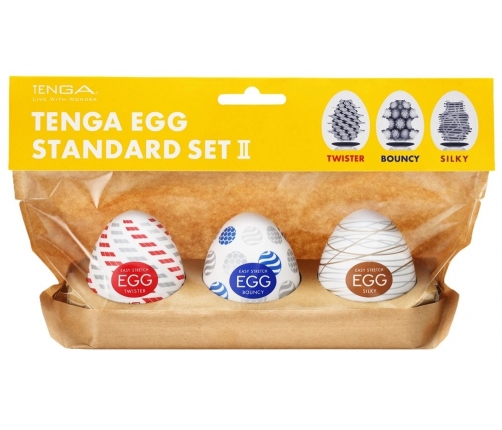 Tenga Egg Standard Set x3 - Compact Disposable Intimate Sleeves Variety