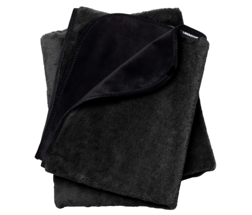 Liberator Faux Fur Fascinator Throw Black/Grey 183x137 cm Dual-Sided Blanket