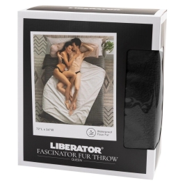 Liberator Faux Fur Fascinator Throw Black/Grey 183x137 cm Dual-Sided Blanket