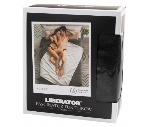 Liberator Faux Fur Fascinator Throw Black/Grey 183x137 cm Dual-Sided Blanket