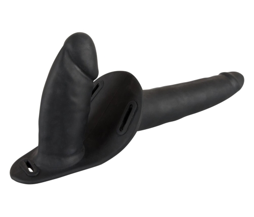 Double Strap On Black Silicone