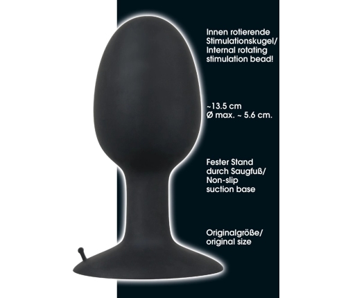 You2Toys Backdoor Friend XL Silicone Plug with Rotating Ball Black 13.5cm