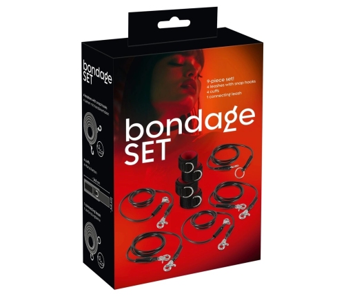 You2Toys Bondage Set 9 pcs Black - Versatile Adjustable System