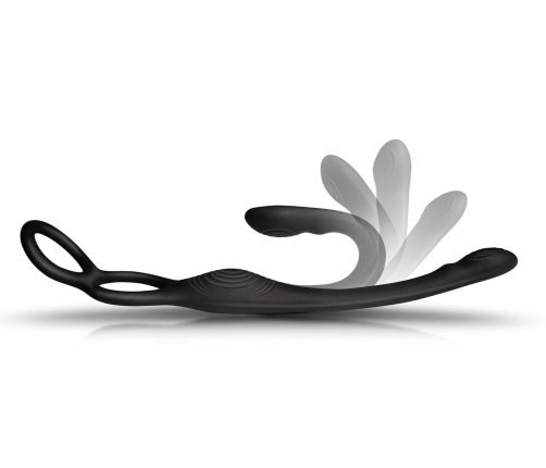 Rocks-Off Vibe Intimate Silicone Duo Ring & Anal Massager, 23.1 cm Black