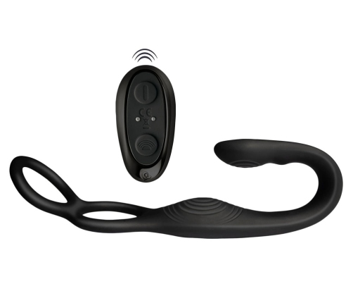 Rocks-Off Vibe Intimate Silicone Duo Ring & Anal Massager, 23.1 cm Black