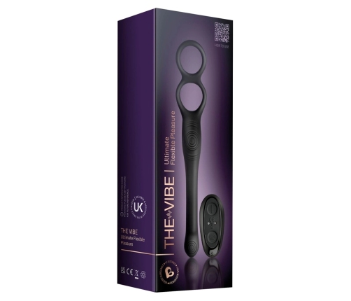 Rocks-Off Vibe Intimate Silicone Duo Ring & Anal Massager, 23.1 cm Black