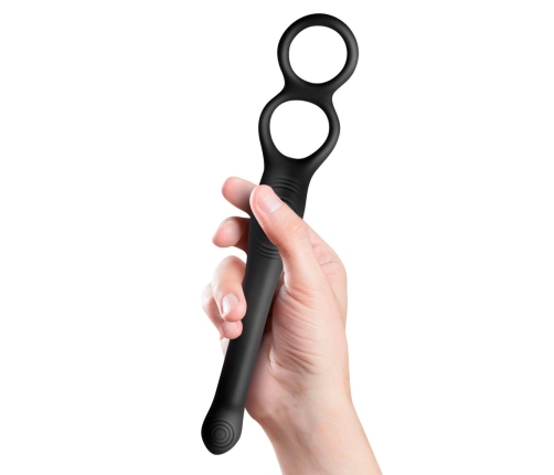 Rocks-Off Vibe Intimate Silicone Duo Ring & Anal Massager, 23.1 cm Black