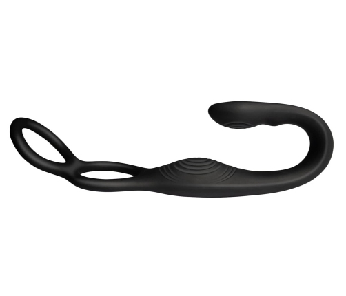 Rocks-Off Vibe Intimate Silicone Duo Ring & Anal Massager, 23.1 cm Black