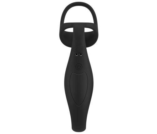 Rebel RC Prostate Plug & Dual Support Ring Set, Silicone, Black