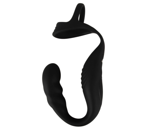 Rebel RC Prostate Plug & Dual Support Ring Set, Silicone, Black