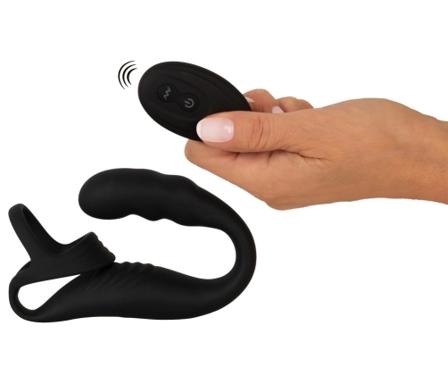 Rebel RC Prostate Plug & Dual Support Ring Set, Silicone, Black