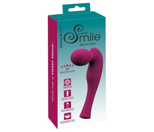 Sweet Smile Special Wand Cordless Rechargeable Body Massager, Pink, 20 cm