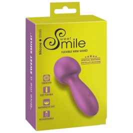 Sweet Smile Metallic Mini Wand - Compact Waterproof Massage Device, Silver