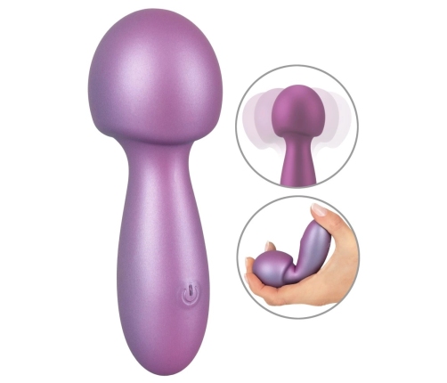 Sweet Smile Metallic Mini Wand - Compact Waterproof Massage Device, Silver