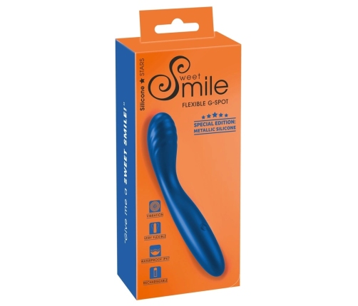 Sweet Smile Flexible G-Spot Vibrator Metallic Silicone 18cm Waterproof