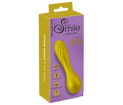 Sweet Smile Flexible Swirl Metallic Silicone Vibrator 16cm Waterproof